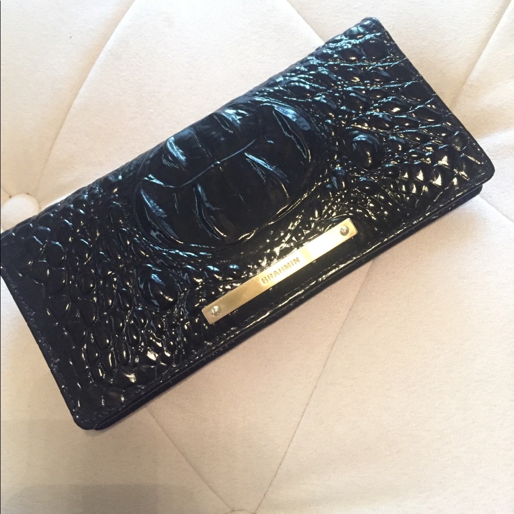 SOLD!!!! Black Crocodile Embossed Brahmin Wallet
